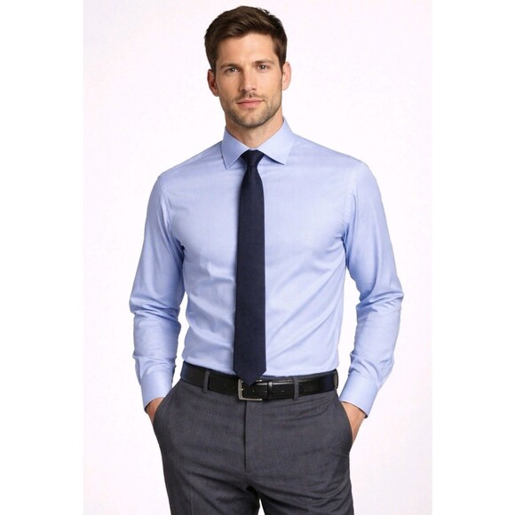 Stacy Adams Other - NWT Stacy Adams Modern Fit Dress Shirt Blue 15.5 32/33 M Cotton Button Down Mens